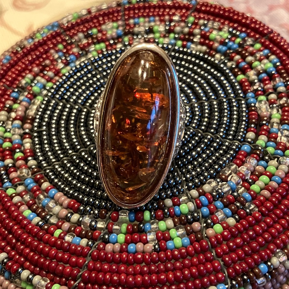 BALTIC AMBER RING 7 EXCELLENT CONDITION